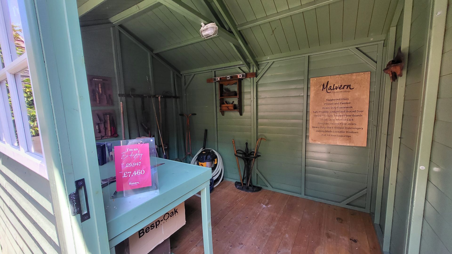 Malvern Reverse Apex High Pitch Shed Ex-Display available at Leek (Staffordshire)