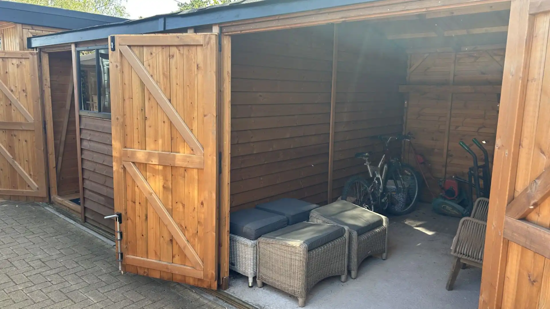 Malvern Heavy Duty Reverse Apex Shed Ex-Display available at Cheltenham (Gloucestershire)